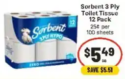 CORNETTS Sorbent 3 Ply Toilet Tissue offer