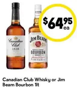 Drakes Canadian Club Whisky or Jim Beam Bourbon offer