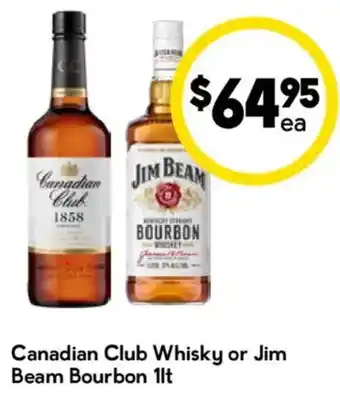 Drakes Canadian Club Whisky or Jim Beam Bourbon offer