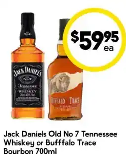Drakes Jack Daniels Old No 7 Tennessee Whiskey or Buffalo Trace Bourbon offer