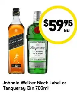 Drakes Johnnie Walker Black Label or Tanqueray Gin offer