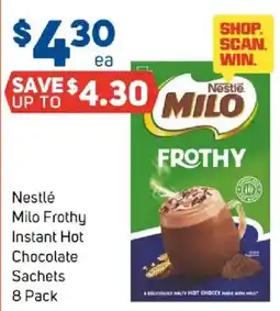Foodland Nestlé Milo Frothy Instant Hot Chocolate Sachets offer