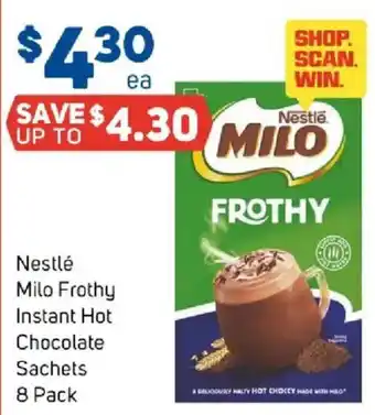 Nestlé Milo Frothy Instant Hot Chocolate Sachets
