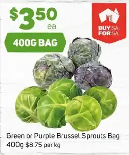 Foodland Green or Purple Brussel Sprouts Bag offer