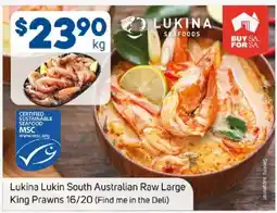 Foodland Lukina Lukin South Australian Raw Large King Prawns offer