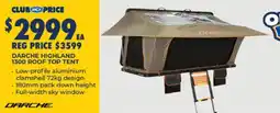 BCF Darche Highland 1300 Roof Top Tent offer