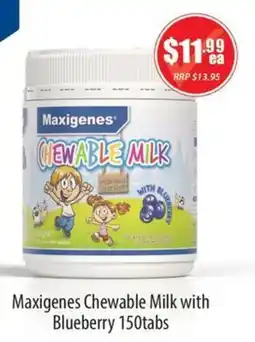 Healthy Life Maxigenes Chewable Milk with Blueberry offer