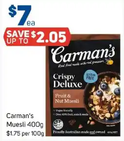 Foodland Carman's Crispy Deluxe Fruit & Nut Muesli offer