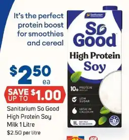 Foodland Sanitarium So Good High Protein Soy Milk offer