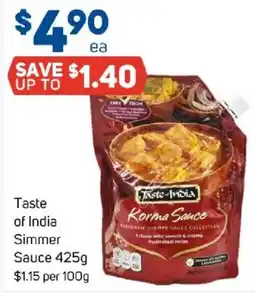 Foodland Taste of India Simmer Sauce offer