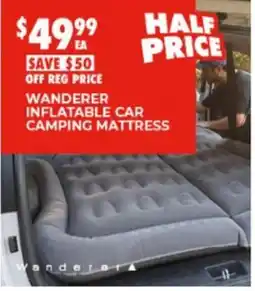 BCF Wanderer inflatable car camping mattress offer