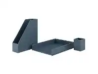 Officeworks Otto 3 Piece Plastic Desk Set Blue offer