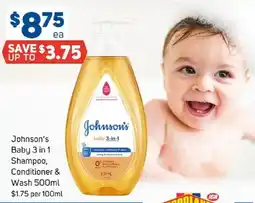 Foodland Johnson's Baby 3 in 1 Shampoo, Conditioner & Wash offer
