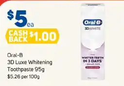Foodland Oral-B 3D Luxe Whitening Toothpaste offer