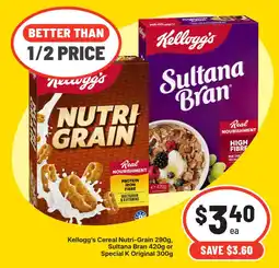 Supa Valu Kellogg's Cereal Nutri-Grain Sultana Bran offer