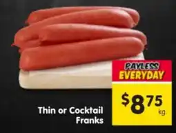 Spar Thin or Cocktail Franks offer