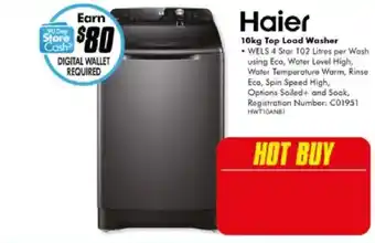The Good Guys Haier 10kg Top Load Washer offer