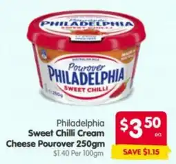 Spar Philadelphia Sweet Chilli Cream Cheese Pourover offer