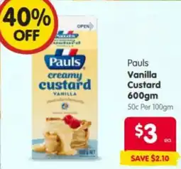 Spar Pauls creamy custard vanilla offer