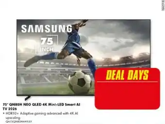 The Good Guys Samsung 75" QN80H NEO QLED 4K Mini-LED Smart AI TV 2026 offer