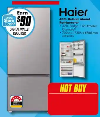 The Good Guys Haier 433L Bottom Mount Refrigerator offer