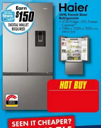 The Good Guys Haier 509L French Door Refrigerator offer