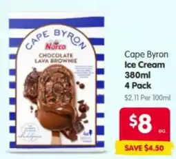 Spar Cape Byron Chocolate Lava Brownie Ice Cream offer
