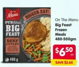 Spar On The Menu Big Feast Frozen Meals offer