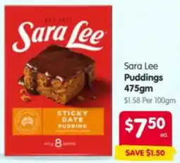 Spar Sara Lee Puddings offer