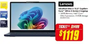 Lenovo IdeaPad Slim 3 15.3" Copilot+ Core Ultra 5 Series 3 Laptop