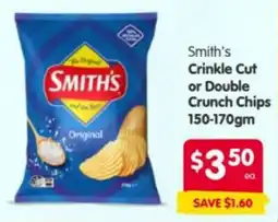 Spar Smith's Crinkle Cut or Double Crunch Chips offer