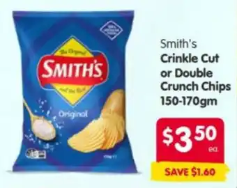 Spar Smith's Crinkle Cut or Double Crunch Chips offer