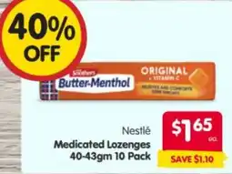 Spar Soothers Butter-Menthol Medicated Lozenges offer