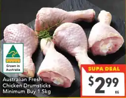 Supa Valu Australian Fresh Chicken Drumsticks offer