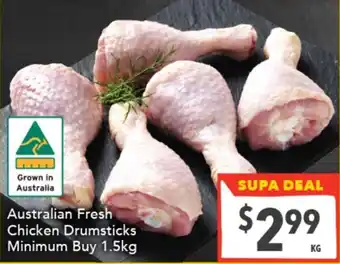 Supa Valu Australian Fresh Chicken Drumsticks offer