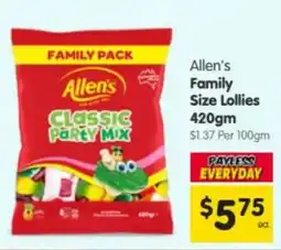 Spar Allen's Family Size Lollies Classic Party Mix offer