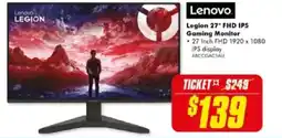 The Good Guys Lenovo Legion 27" FHD IPS Gaming Monitor offer