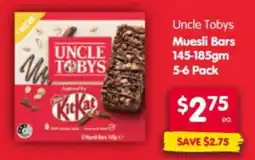 Spar Uncle Tobys Muesli Bars offer
