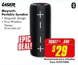 The Good Guys Laser Magnetic Portable Speaker offer