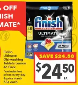 Supa Valu Finish Ultimate Dishwashing Tablets Lemon offer