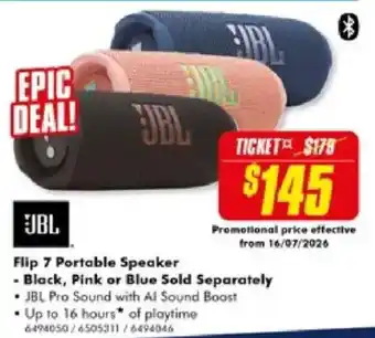 The Good Guys JBL Flip 7 Portable Speaker offer