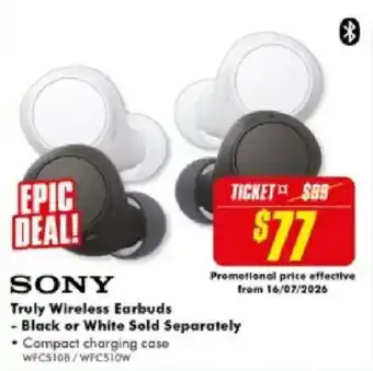 The Good Guys Sony Truly Wireless Earbuds offer