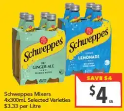 Supa Valu Schweppes Mixers Selected Varieties offer