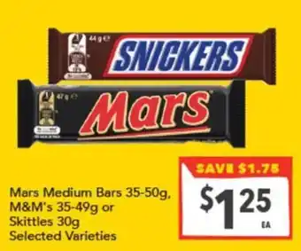 Supa Valu Mars Medium Bars offer