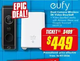 The Good Guys Eufy Dual Camera Wireless 2K Video Doorbell offer