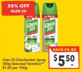 Supa Valu Glen 20 Disinfectant Spray offer