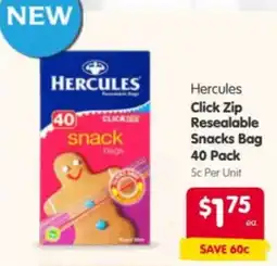 Spar Hercules Click Zip Resealable Snacks Bag offer