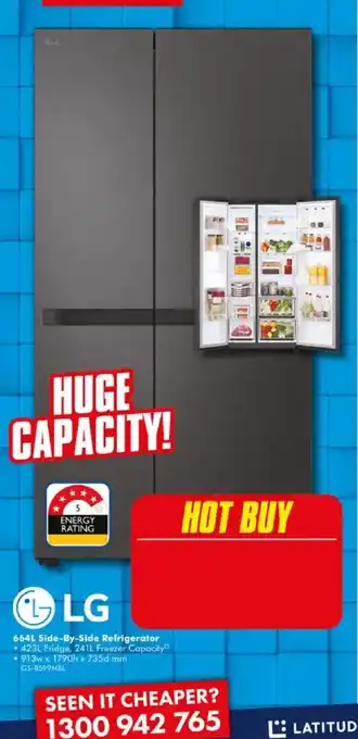 The Good Guys LG 664L Side-By-Side Refrigerator offer