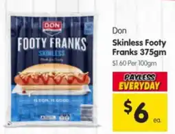Spar Don Skinless Footy Franks offer