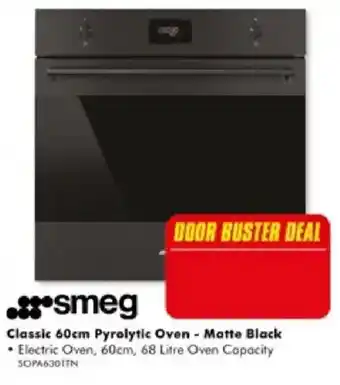 The Good Guys Smeg Classic 60cm Pyrolytic Oven - Matte Black offer